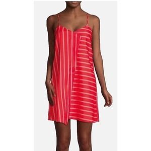 WYTHE NY Slip Dress Size Large Pink Red Stripe Pullover Spaghetti Sleeveless NWT